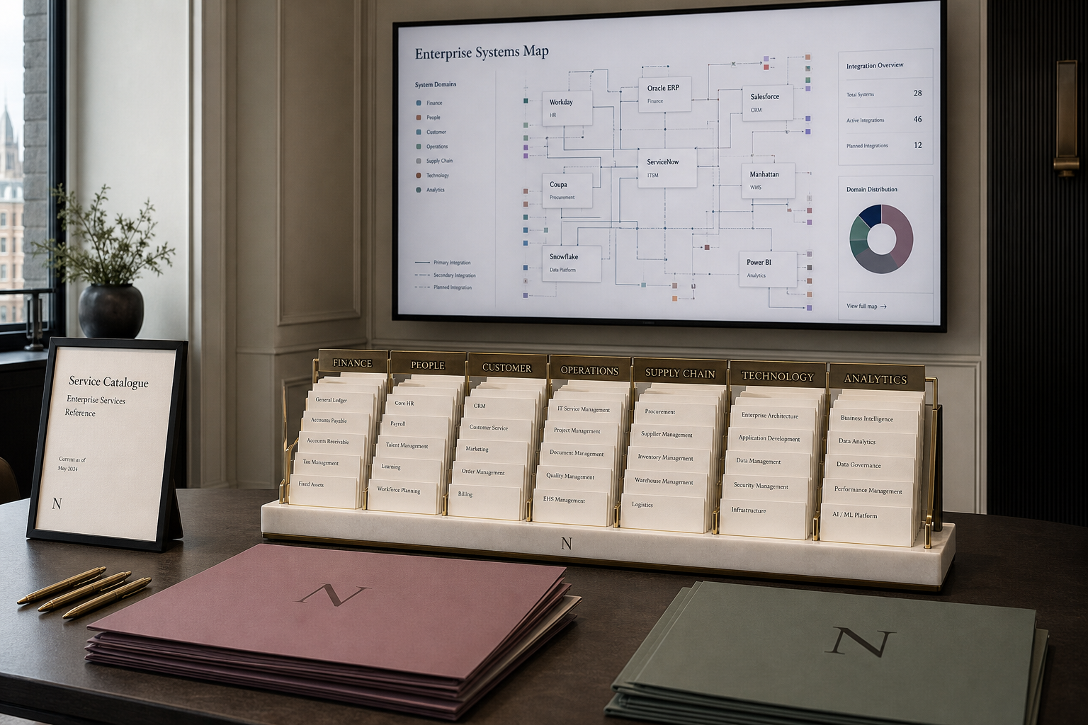 VINED LTD digital transformation suite with systems map and lot-register board