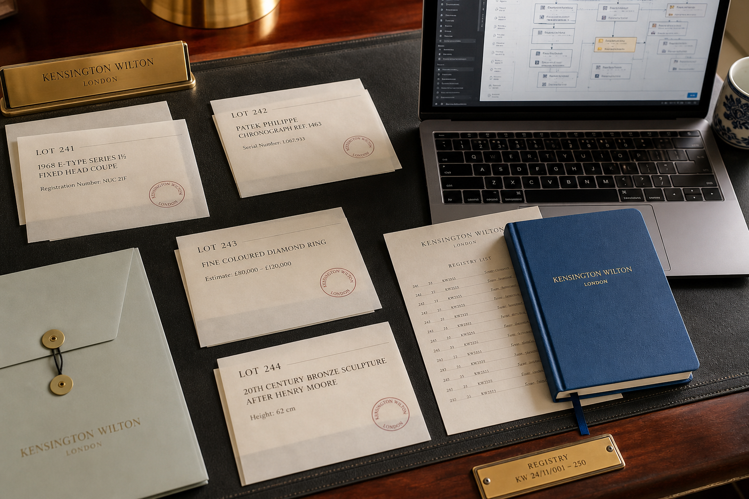 Catalogue-style IT consulting workspace with registry cards and architecture notes